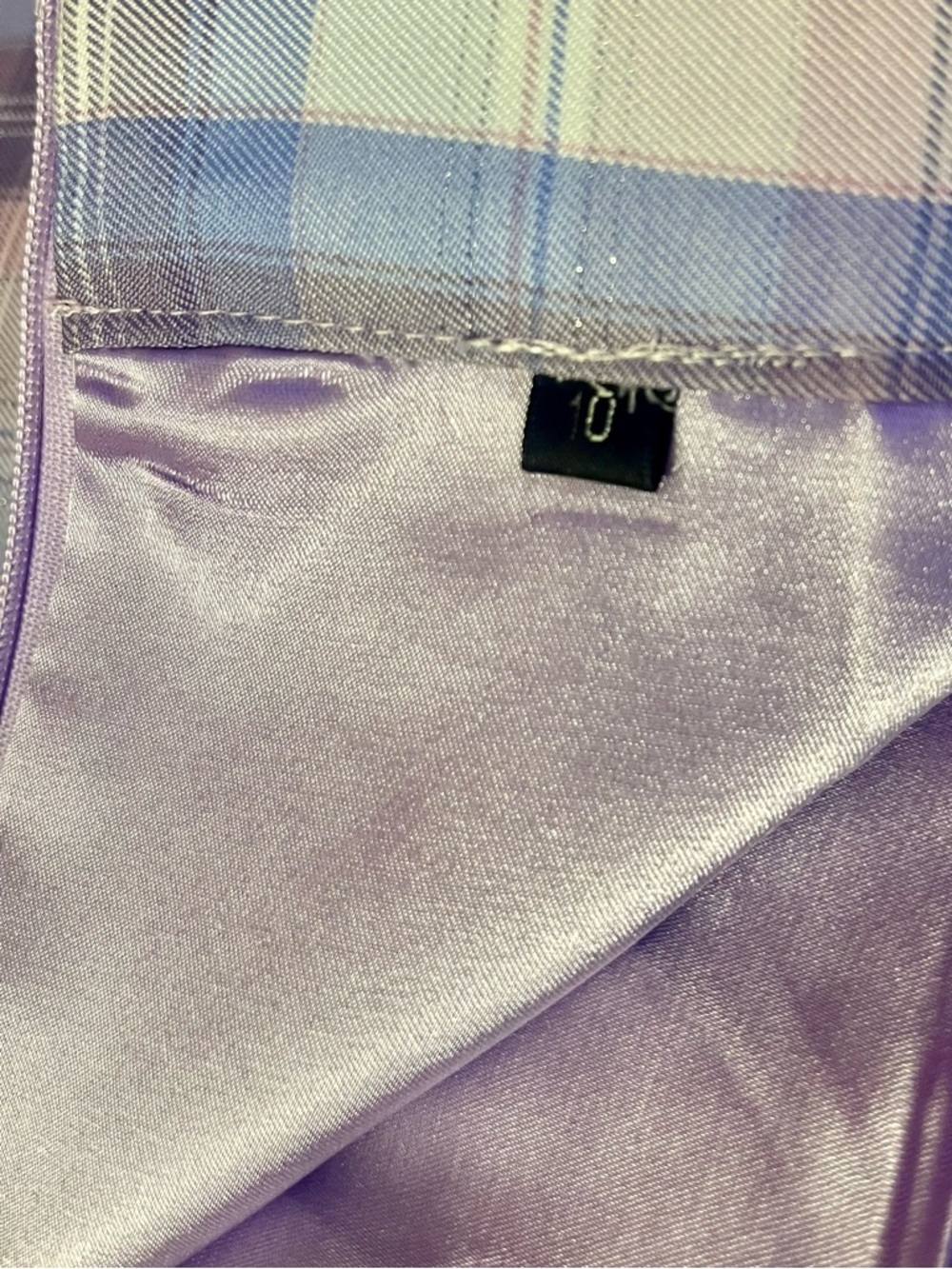 BURRYCO 2pc Blouse & Skirt Set -
Size 0 - Lilac Floral Plaid Jacket & Mini Skirt - Picture 7 of 16